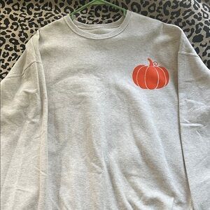 Gray/Oatmeal Sweatshirt with Orange Pumpkin Design